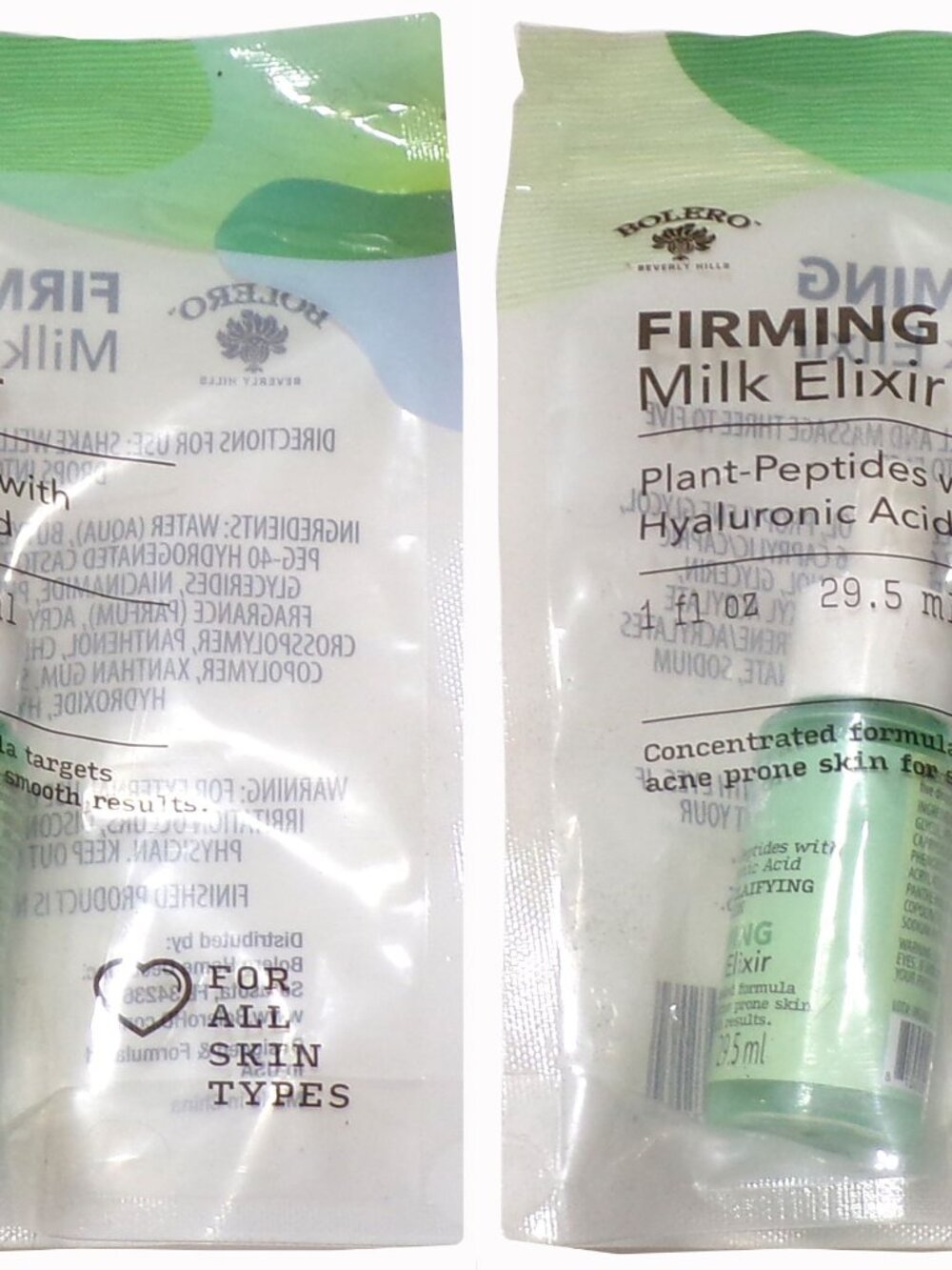 Bolero Firming Milk Elixir Plant - Peptides Hyaluronic Acid 1.0 Oz (Set of 2)